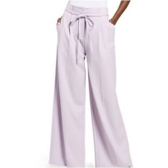 NWT Samsoe Samsoe Haven High Rise Pleated Wide Leg Trousers Pants Size S Purple - Picture 1 of 11